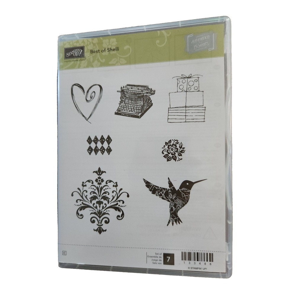 Stampin Up Best of Shelli 25 Years Clear Mount Rubber Stamp Set 133488 7pc